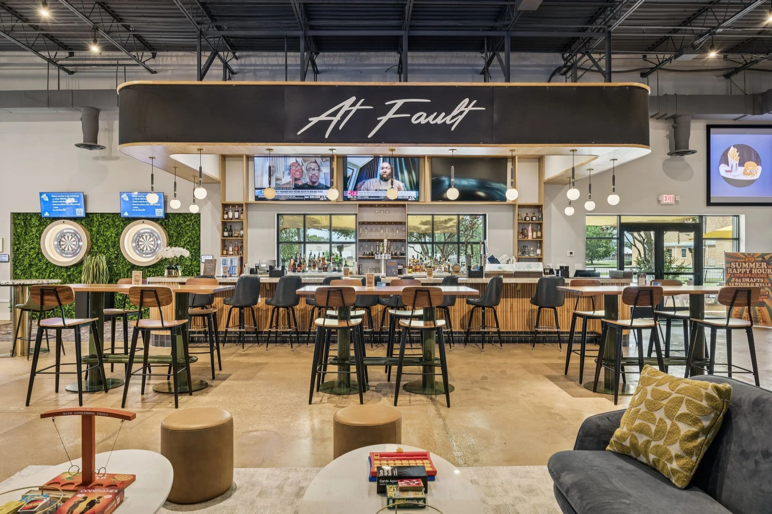 Restaurant and sports bar at At Fault